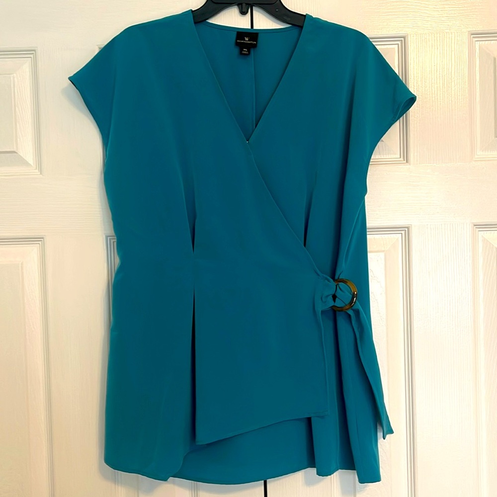 Women’s Worthington teal wrap XL top